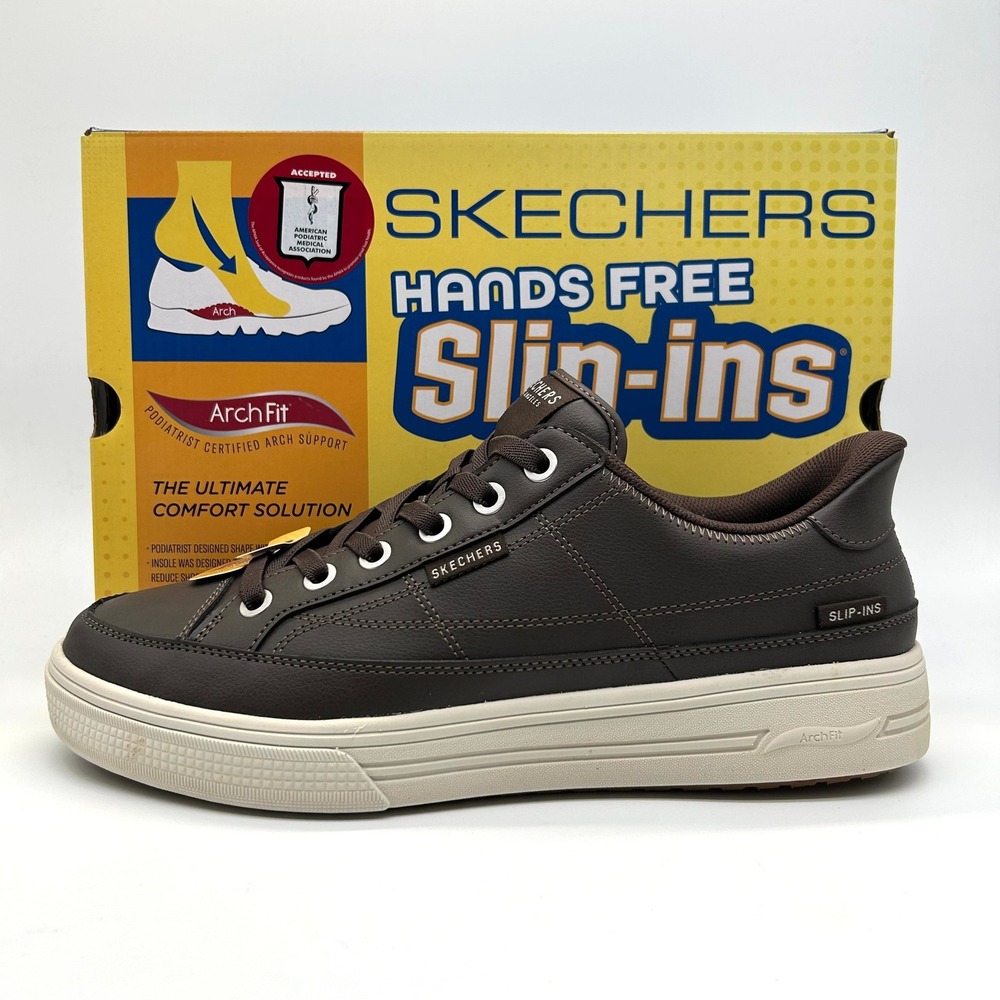 Skechers Arch Fit Arcade Catch Ya There Shoes Mens 11 Brown Slip In Sneakers